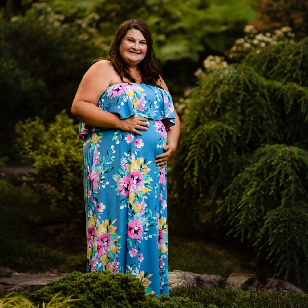 Pink Blush Maternity Dress (plus) 1X